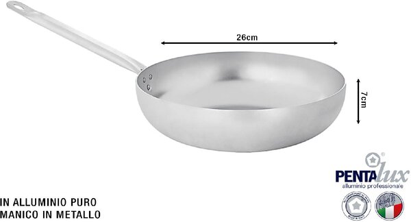 Pentalux Padella in Alluminio Saltapasta 26 cm Manico in Metallo