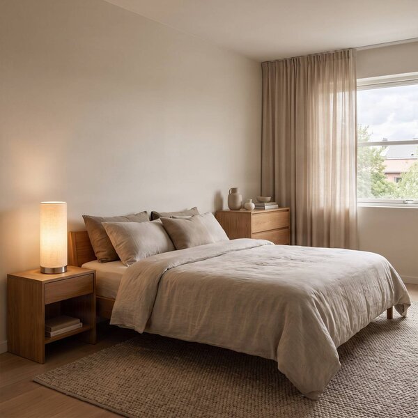 Lampada da tavolo Ronja Lindby, dimmerabile, Crema / Ambra, Camera da letto, Tessuto / Stoffa / Seta, Moderno, Lampada da tavolo
