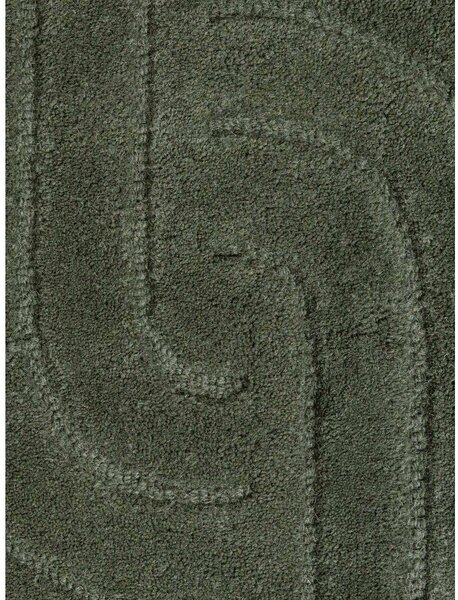 Tappeto verde scuro in lana tessuto a mano 120x180 cm Arcura – Vikosa