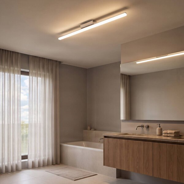 Plafoniera Levke Lindby, dimmerabile, Bianco / Opale, Bagno, Plastica, Moderno, Plafoniera