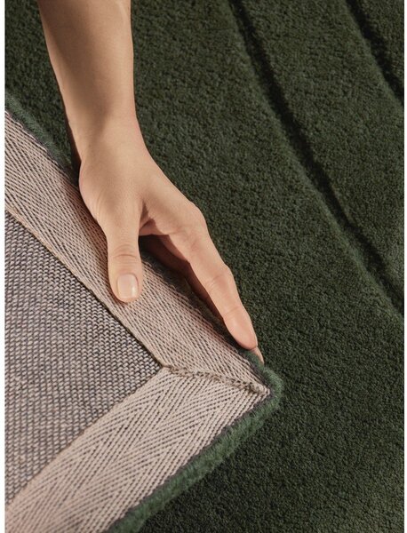 Tappeto verde scuro in lana tessuto a mano 120x180 cm Arcura – Vikosa