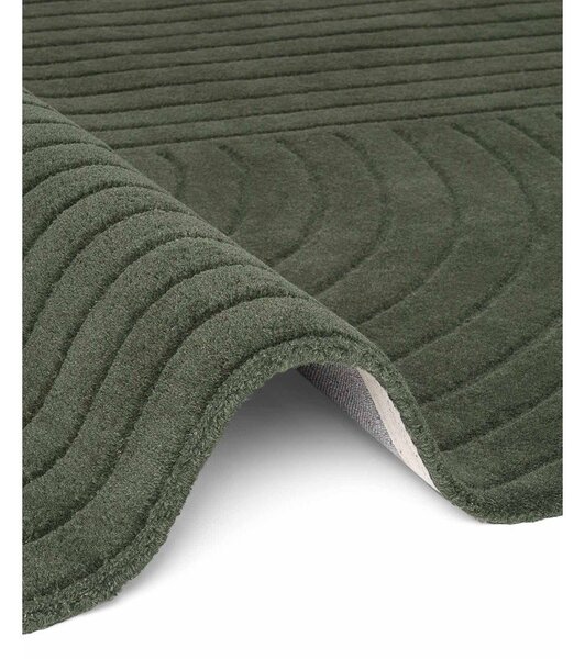 Tappeto verde scuro in lana tessuto a mano 120x180 cm Arcura – Vikosa