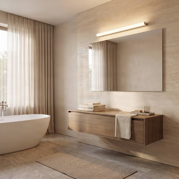 Applique da parete PHILIPPA Lindby, Cromo / Argento, Bagno, Metallo, Moderno, Applique