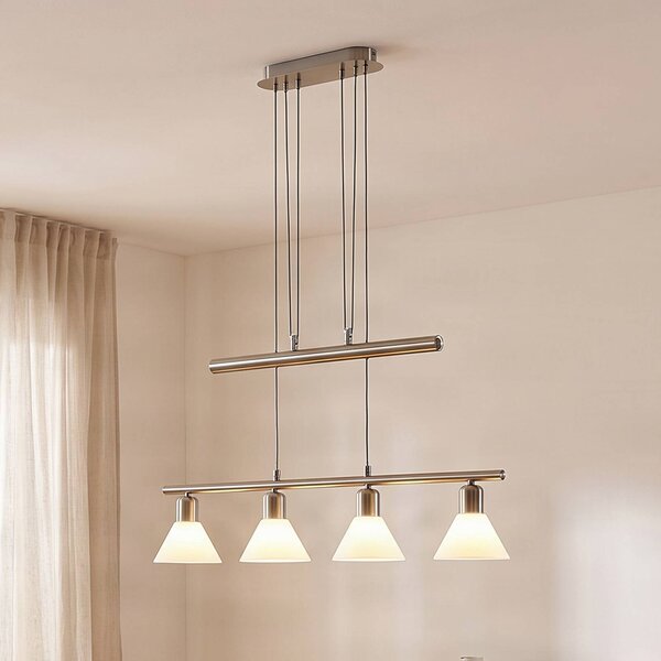 Lampada a sospensione Delira Lindby, dimmerabile, Alluminio / Grigio / Zincato, Soggiorno / Sala da pranzo, Metallo, Moderno, Lampada a sospensione
