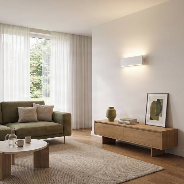 Applique da parete a LED Ignazia Lindby, dimmerabile, Bianco / Opale, Soggiorno / Sala da pranzo, Metallo, Moderno, Applique a LED