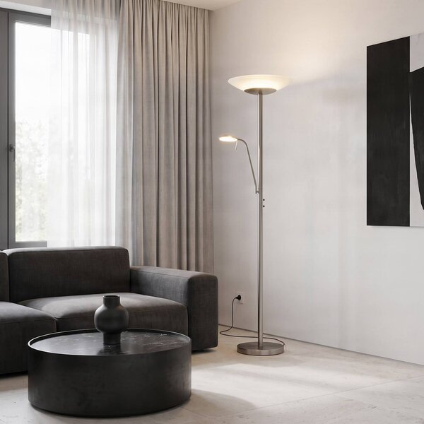 Lampada da terra con luce lettura Ragna Lindby, dimmerabile, Soggiorno / Sala da pranzo, Metallo, Moderno, Lampada LED da terra