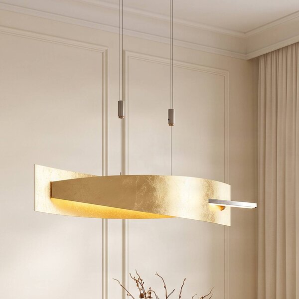 Lucande Lampada LED a sospensione Marija, 101 cm, color oro, dimmerabile Marija Lucande,, Ottone / Oro, Soggiorno / Sala da pranzo, Metallo, Moderno