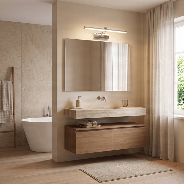 Applique da parete Sanya Lindby, Cromo / Argento, Bagno, Metallo, Moderno, Applique