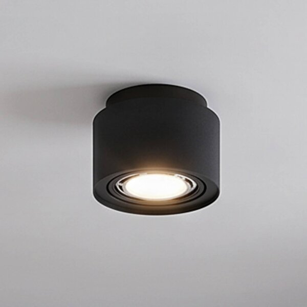 Arcchio plafoniera Walisa, Ø 15 cm, nero, metallo, GU10 Walisa Arcchio, dimmerabile, Nero, Soggiorno / Sala da pranzo, Alluminio, Moderno, Faretto