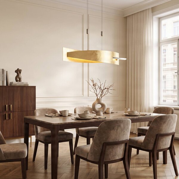 Lucande Lampada LED a sospensione Marija, 101 cm, color oro, dimmerabile Marija Lucande,, Ottone / Oro, Soggiorno / Sala da pranzo, Metallo, Moderno