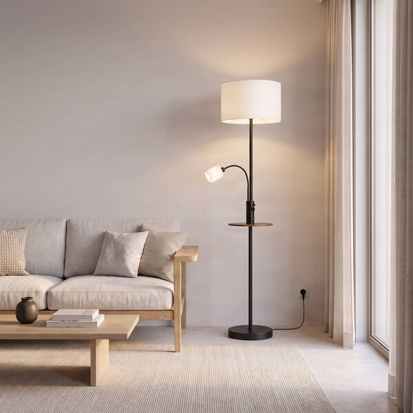 Lampada da terra Aovan Lindby, Nero, Soggiorno / Sala da pranzo, Metallo, Moderno, Lampada da terra