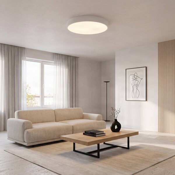 Plafoniera soffitto Cleo TEMAR LIGHTING, dimmerabile, Bianco / Opale, Soggiorno / Sala da pranzo, Moderno, Plafoniera