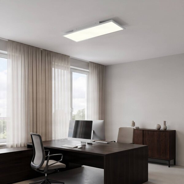 Plafoniera a LED Quais Lindby, Bianco / Opale, Cucina, Alluminio, Moderno, Plafoniera LED