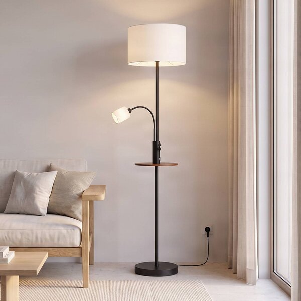 Lampada da terra Aovan Lindby, Nero, Soggiorno / Sala da pranzo, Metallo, Moderno, Lampada da terra