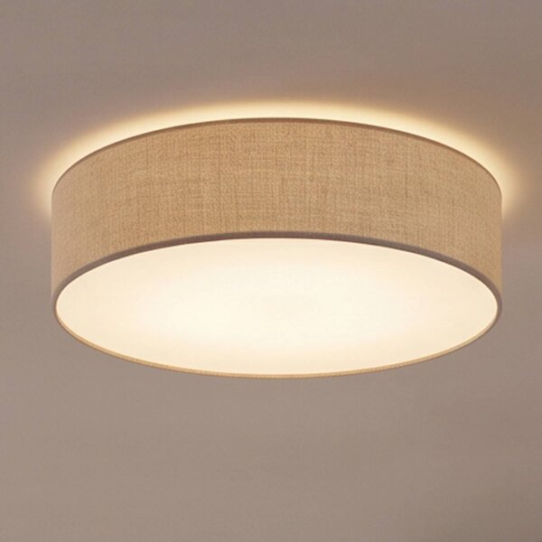 Plafoniera soffitto Leano Eko-Light, dimmerabile, Alluminio / Grigio / Zincato, Soggiorno / Sala da pranzo, Tessuto / Stoffa / Seta, Moderno, Plafoniera