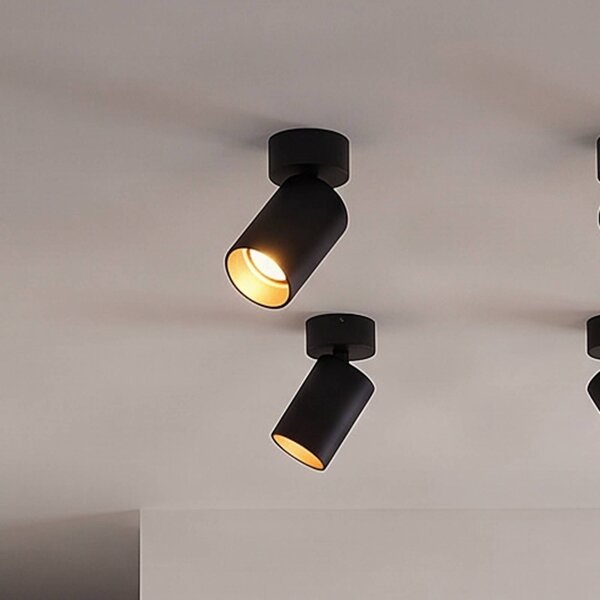 Arcchio faretto Brinja, set di 4, nero, rotondo, Ø 6 cm, GU10 Brinja Arcchio, dimmerabile, Nero, Corridoio, Alluminio, Moderno, Faretto