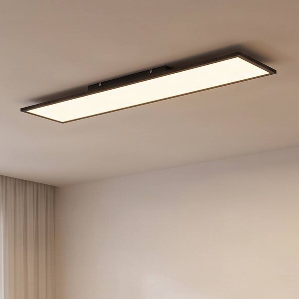 Pannello LED Lamin Lindby, dimmerabile, Nero, Soggiorno / Sala da pranzo, Moderno, Plafoniera LED