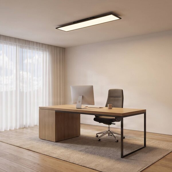 Pannello LED Lamin Lindby, dimmerabile, Nero, Soggiorno / Sala da pranzo, Moderno, Plafoniera LED
