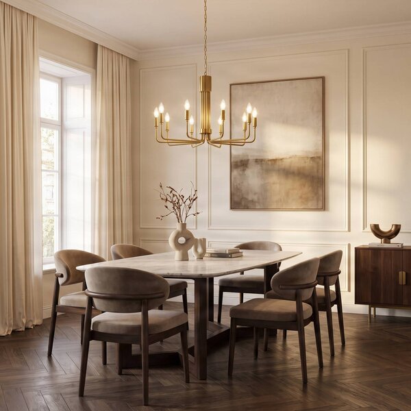 Lampadario a soffitto Elanova Lindby, dimmerabile, Ottone / Oro, Soggiorno / Sala da pranzo, Metallo, Antico, Lampadario