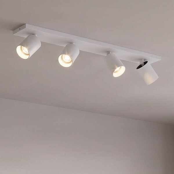 Arcchio faretto Brinja, bianco, angolare, Ø 7 cm, 4 luci, GU10 Brinja Arcchio, dimmerabile, Bianco / Opale, Soggiorno / Sala da pranzo, Alluminio, Moderno, Faretto