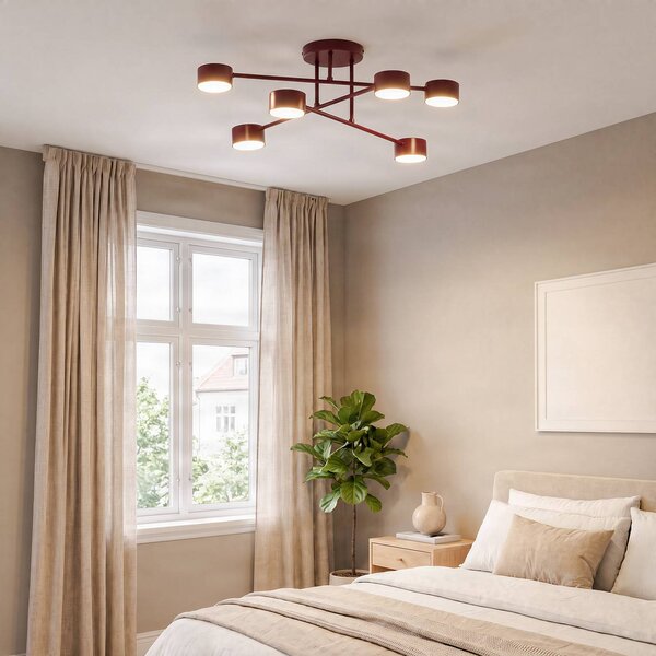 Plafoniera soffitto HALO EMIBIG LIGHTING, dimmerabile, Rosso, Soggiorno / Sala da pranzo, Metallo, Moderno, Plafoniera