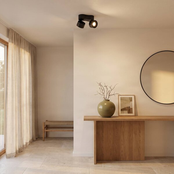 Arcchio Faretto da soffitto LED Rotari, 1240 lm, a 2 luci, nero Rotari Arcchio, dimmerabile, Nero, Soggiorno / Sala da pranzo, Alluminio, Moderno