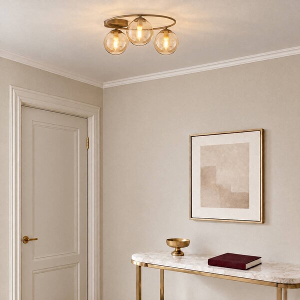 Plafoniera soffitto Sopra EMIBIG LIGHTING, dimmerabile, Crema / Ambra, Soggiorno / Sala da pranzo, Vetro, Moderno, Plafoniera