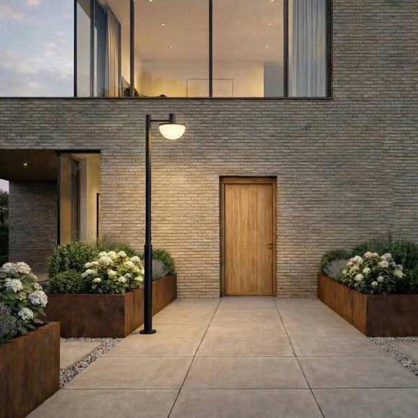 Lampada LED da esterno Lucande Toras, nera, a 1 luce, CCT dimmerabile Toras Lucande,, Nero, Alluminio, Moderno