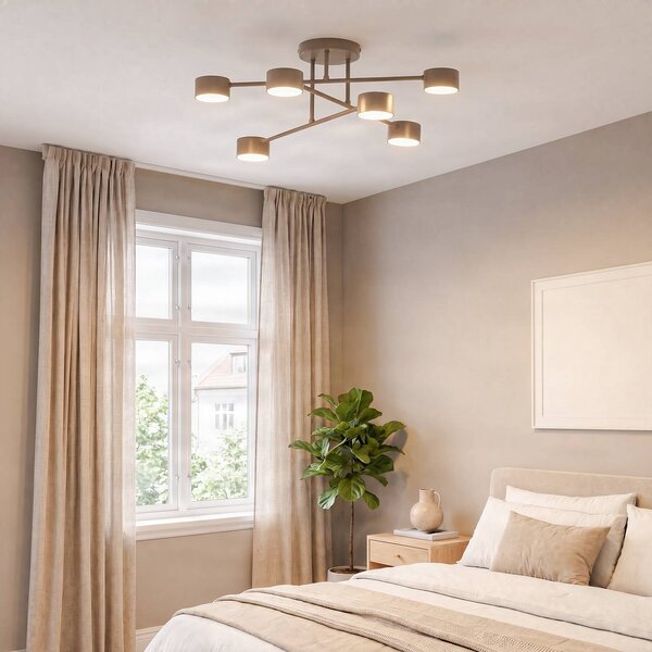 Plafoniera soffitto HALO EMIBIG LIGHTING, dimmerabile, Crema / Ambra, Soggiorno / Sala da pranzo, Metallo, Moderno, Plafoniera