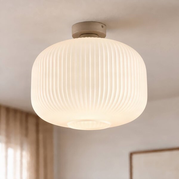 Plafoniera soffitto Evey NOLA, dimmerabile, Bianco / Opale, Soggiorno / Sala da pranzo, Vetro, Scandinavo, Plafoniera