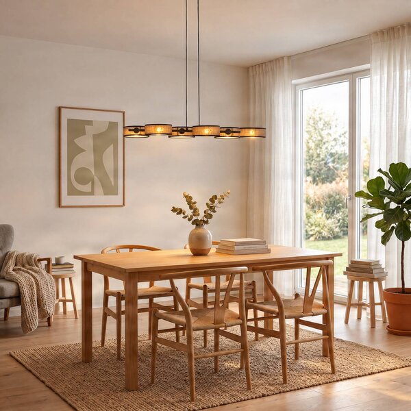 Lampada a sospensione DRUMZ EMIBIG LIGHTING, dimmerabile, Marrone / Ruggine, Soggiorno / Sala da pranzo, Tessuto / Stoffa / Seta, Moderno, Lampada a sospensione