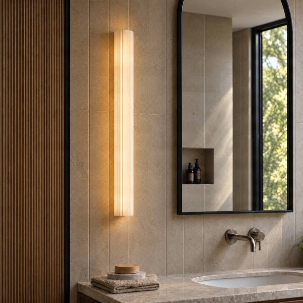 Applique da parete Victoire Lucande, Bianco / Opale, Bagno, Vetro, Moderno, Applique