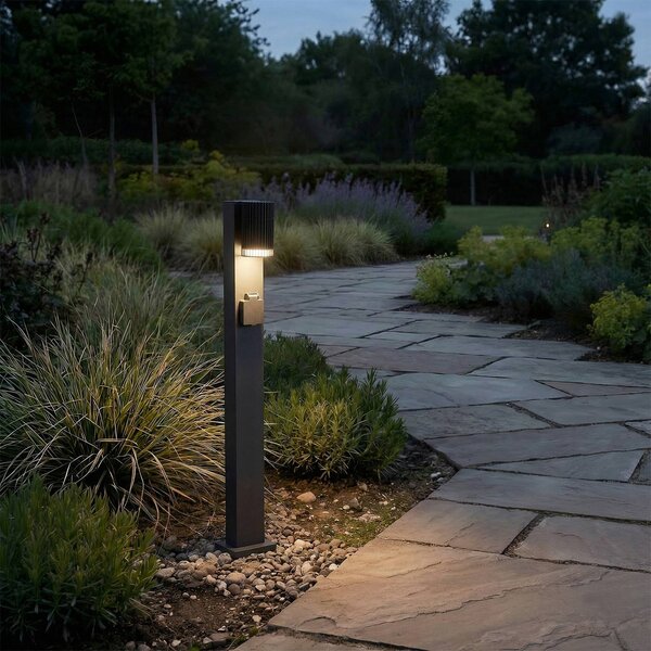 Lampioncino da giardino Enerio Lindby, dimmerabile, Nero, Alluminio, Moderno, Lampada da esterni