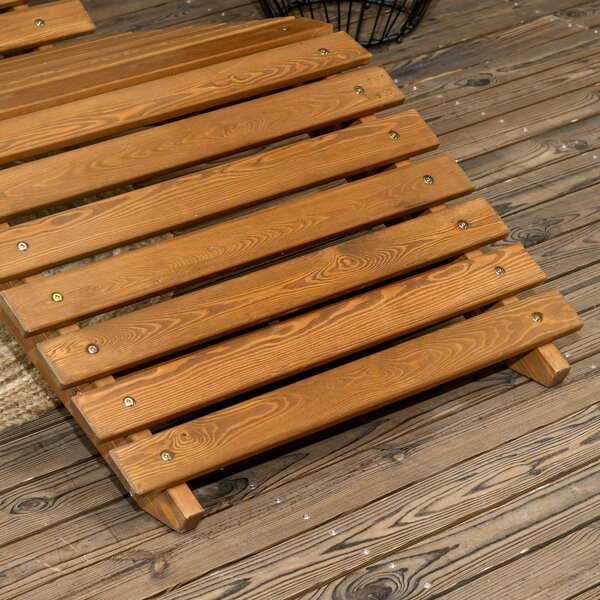 Outsunny Lettino da giardino, sdraio, legno massello, marrone, 66 x 170 x 77 cm | Aosom Italy