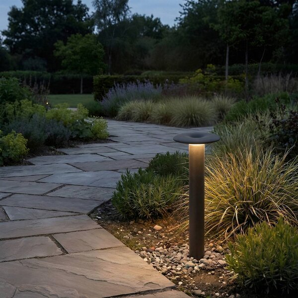 Lampioncino da giardino Haloa Lucande, Nero, Alluminio, Moderno, Lampada LED da esterni