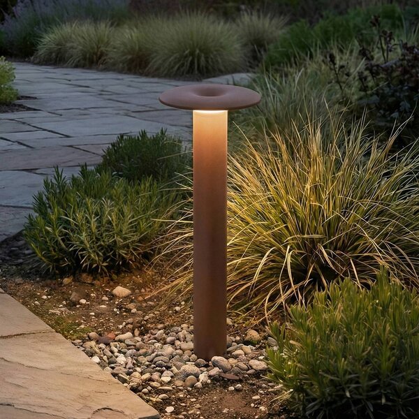 Lampioncino da giardino Haloa Lucande, Marrone / Ruggine, Alluminio, Moderno, Lampada LED da esterni