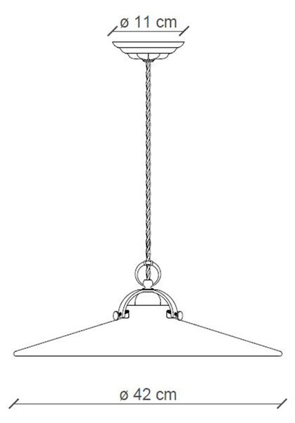 Lampadario Industrial Minimal B&W Metallo Smaltato Bianco 1 Luce E27 42Cm