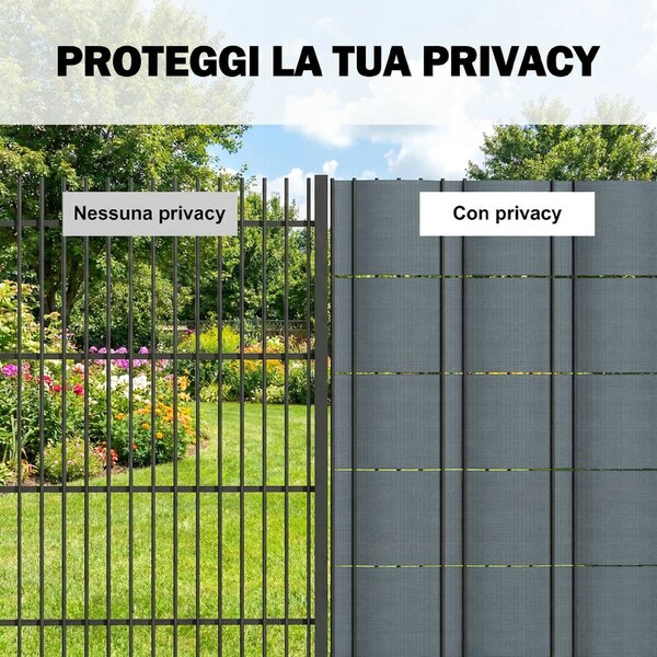 Outsunny Recinzione da Giardino Privacy, Resistente UV e Vento con Clips, Grigio. | Aosom Italy