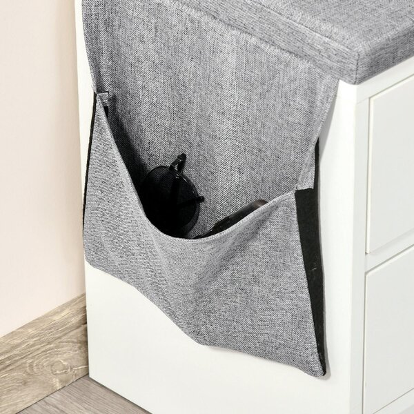 DecHome Panca Scarpiera 2 Ripiani 2 Cassetti Dimensioni 80.5x30.5x43.5 cm colore Bianco
