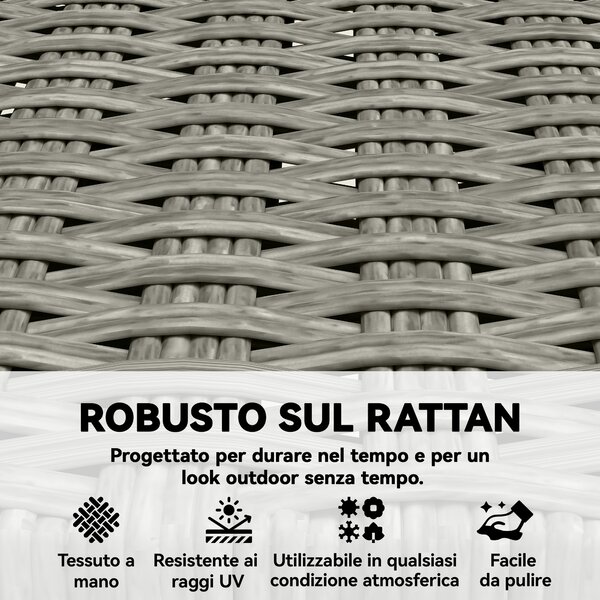 Outsunny Set di 2 Sedie Pieghevoli da Giardino in Rattan PE e Legno di Acacia, Supporto fino a 160 kg, Grigio | Aosom Italy