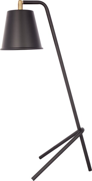 Lampada da tavolo Padiro, dimensioni 34 x 25 x 63 cm, colore nero, realizzata in ferro, con struttura minimalista