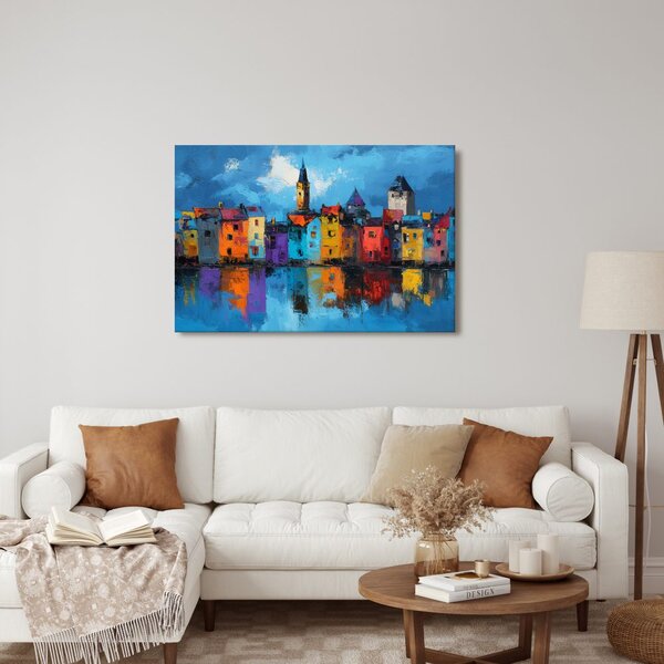 Quadro su tela – Panorama urbano colorato
