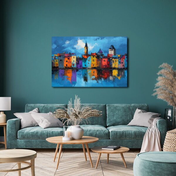 Quadro su tela – Panorama urbano colorato