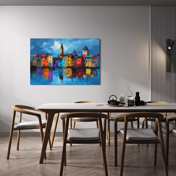 Quadro su tela – Panorama urbano colorato