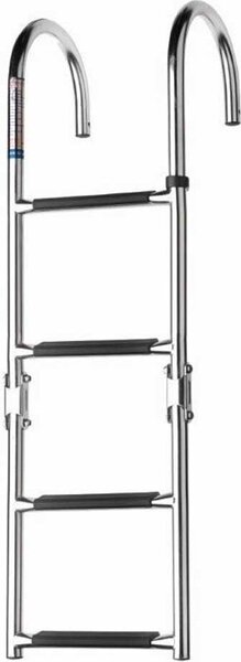 Vetus Scaletta pieghevole in acciaio inox con 4 gradini per montaggio a specchio Argento 920 mm Argento 920 mm