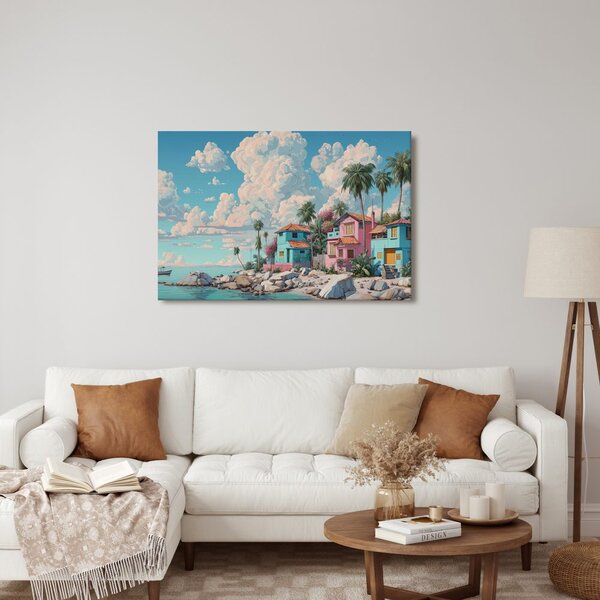 Quadro su tela – Idillio caraibico con palme