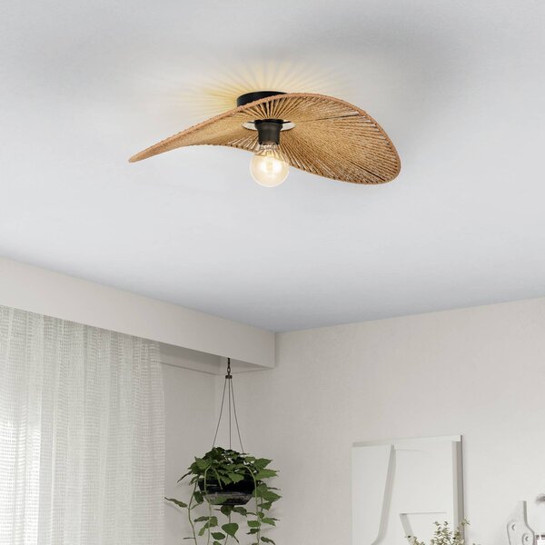 EGLO Plafoniera soffitto Siruela, dimmerabile, Marrone / Ruggine, Soggiorno / Sala da pranzo, Carta / Lunolit / Lunopal, Plafoniera