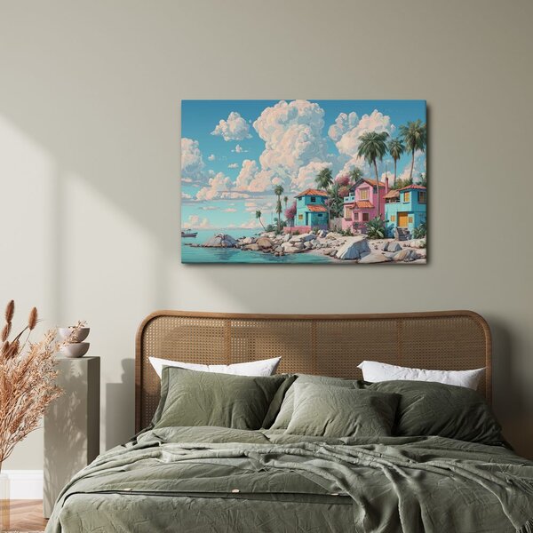Quadro su tela – Idillio caraibico con palme