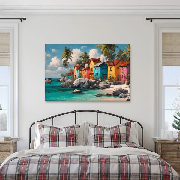 Quadro su tela – Fascino del villaggio caraibico