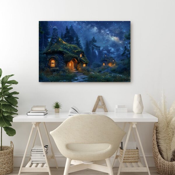 Quadro su tela – Magica notte di Natale nel bosco